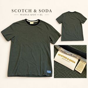 Scotch & Soda Olive Green Waffle Knit Crewneck T-Shirt Men’s XL
